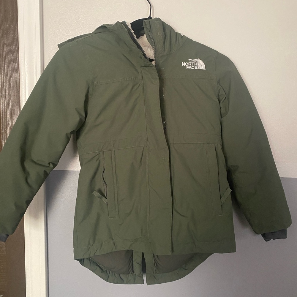 The North Face Kids Olive Green Puffer Jacket